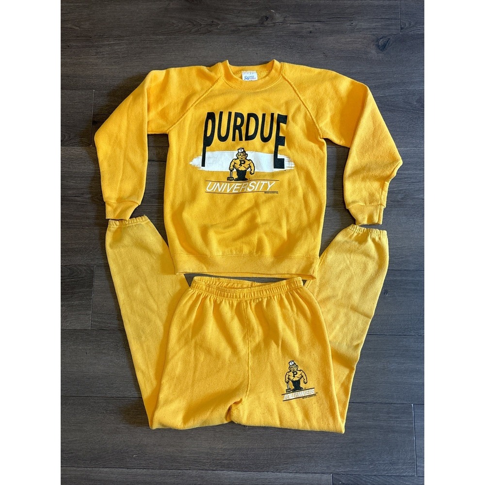Vintage Purdue Boilermakers Youth Sweats Shirt‎ Pants Kids Large 14-16 Santee